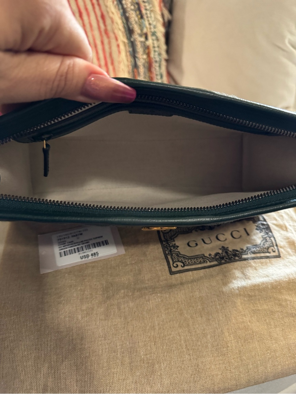 Gucci GG Marmont Quilted Leather Bag - Dark Green - Picture 5 of 6